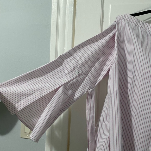 Strapless pink and white striped shirt with bell sleeves! - Picture 5 of 5